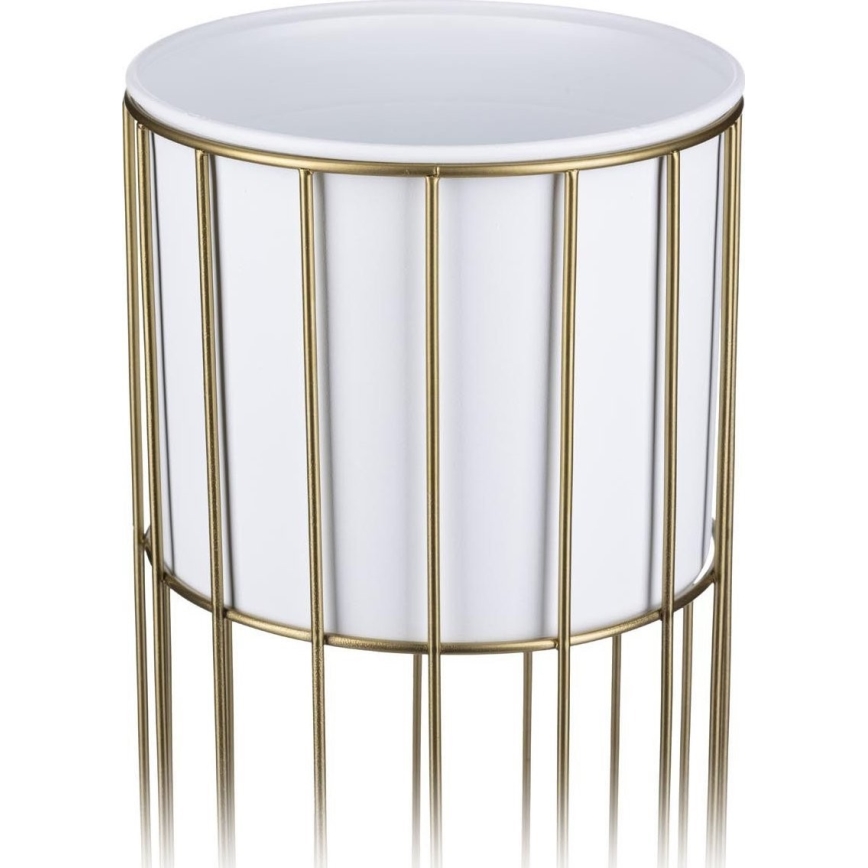 Metalna posuda za cveće LOFT 70x20 cm zlatna/bela