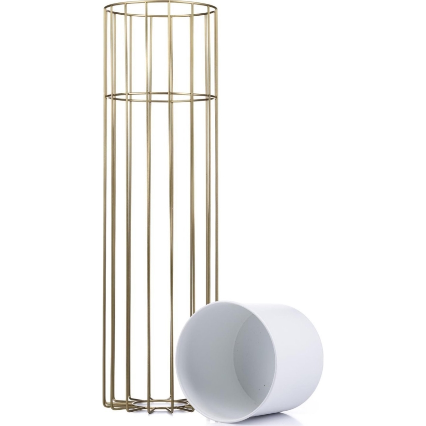 Metalna posuda za cveće LOFT 70x20 cm zlatna/bela