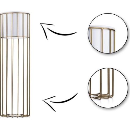 Metalna posuda za cveće LOFT 70x20 cm zlatna/bela