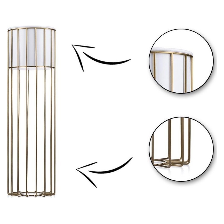 Metalna posuda za cveće LOFT 70x20 cm zlatna/bela