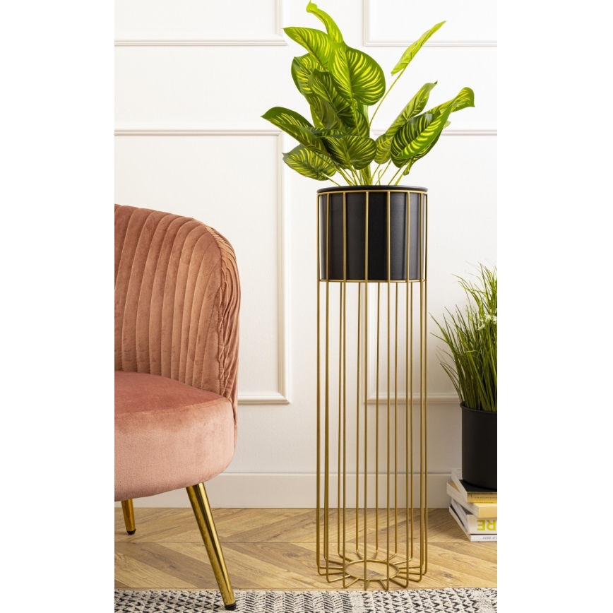 Metalna posuda za cveće LOFT 70x20 cm zlatna/crno