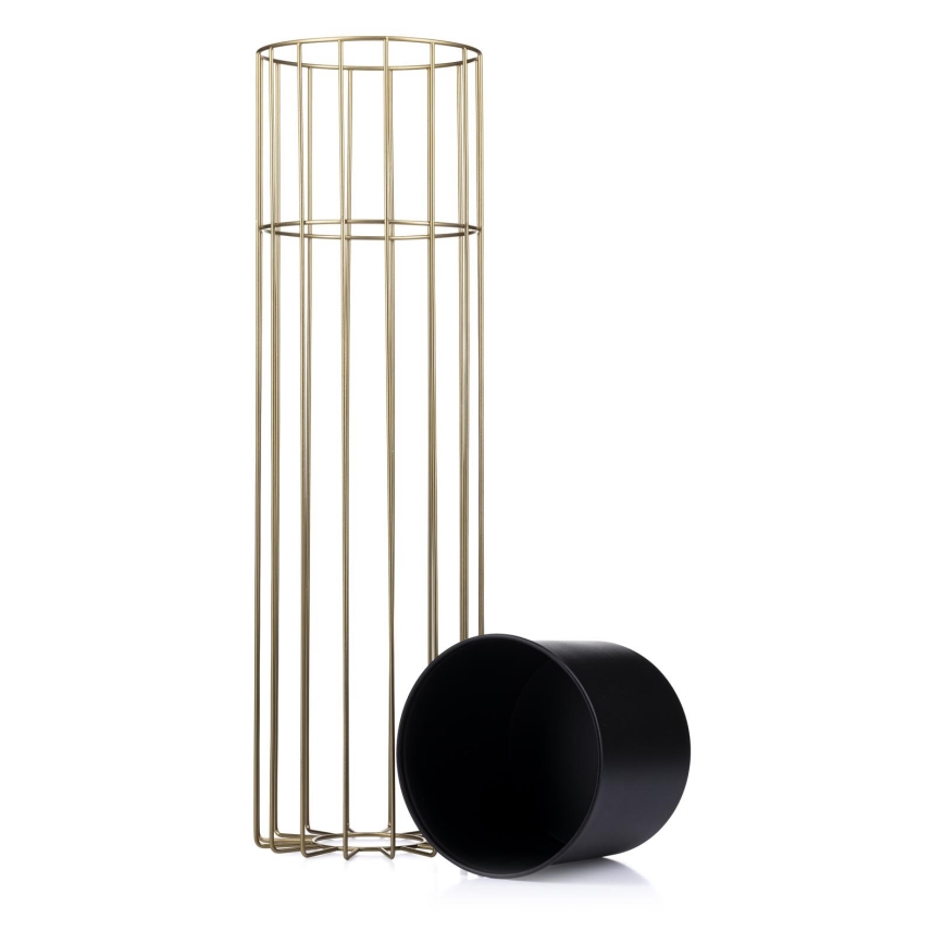 Metalna posuda za cveće LOFT 70x20 cm zlatna/crno