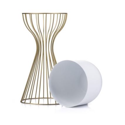 Metalna saksija LOFT 46x20 cm zlatna/bela