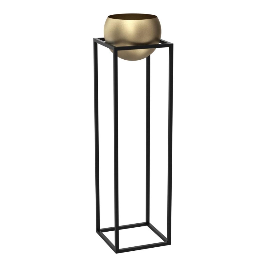 Metalna saksija za cveće 111,3x29 cm crna/zlatna
