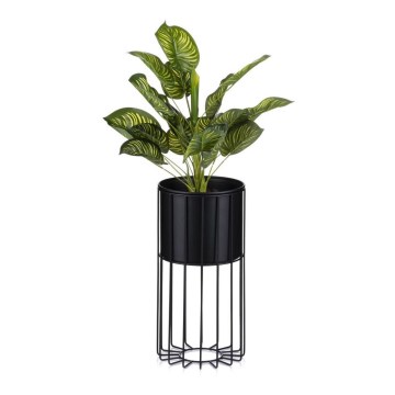 Metalna saksija za cveće LOFT 42x20 cm crna