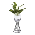 Metalna saksija za cveće LOFT 46x20 cm crna/bela