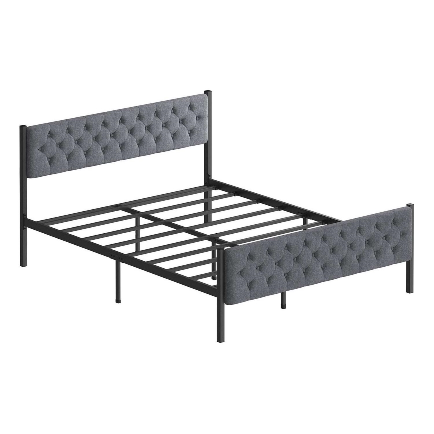 Metalni bračni krevet KAROM 120x200 cm u sivoj boji, nosivost 120 kg