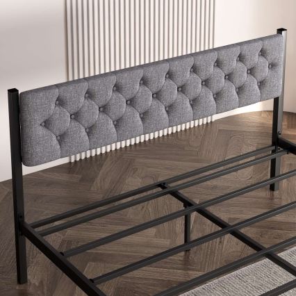 Metalni bračni krevet KAROM 120x200 cm u sivoj boji, nosivost 120 kg