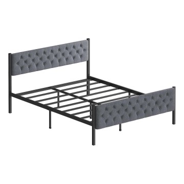 Metalni bračni krevet KAROM 160x200 cm, siva, nosivost 200 kg
