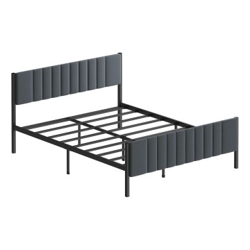 Metalni bračni krevet LUNOR 120x200 cm antracit, nosivost 120 kg