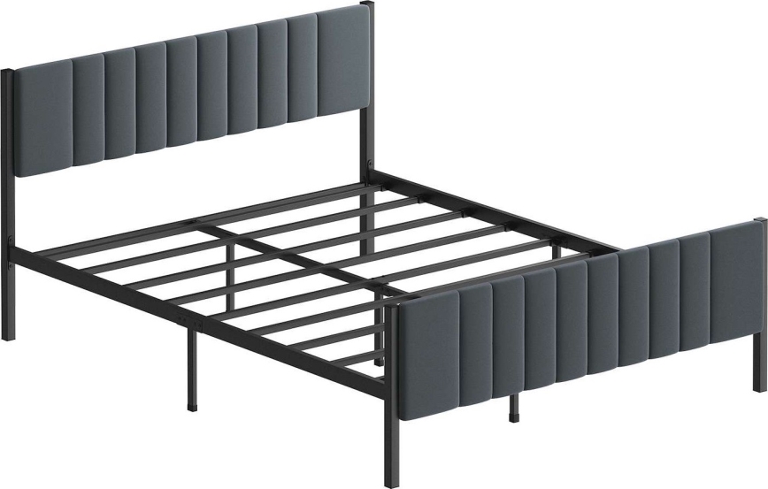 Metalni bračni krevet LUNOR 120x200 cm antracit, nosivost 120 kg