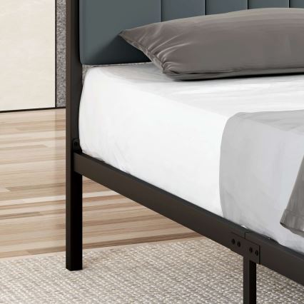 Metalni bračni krevet LUNOR 120x200 cm antracit, nosivost 120 kg