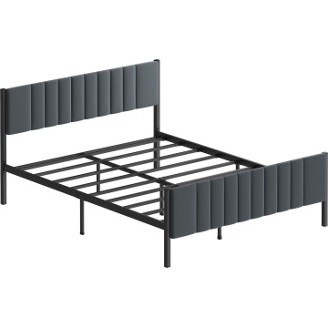 Metalni bračni krevet LUNOR 140x200 cm antracit nosivost 200 kg