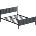 Metalni bračni krevet LUNOR 160x200 cm, antracit, nosivost 200 kg