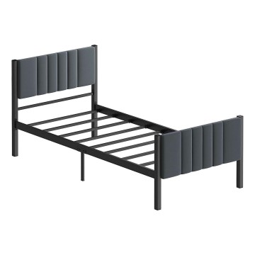 Metalni jednokrevetni krevet LUNOR 90x200 cm, antracit, nosivost 120 kg