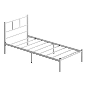 Metalni jednokrevetni krevet ROVAN 90x200 cm, beo, nosivost 120 kg