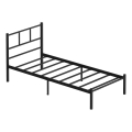 Metalni jednokrevetni krevet ROVAN 90x200 cm, crne boje, nosivost 120 kg