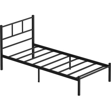 Metalni jednokrevetni krevet ROVAN 90x200 cm, crne boje, nosivost 120 kg
