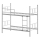 Metalni krevet na sprat MAVEN 90x200 cm beo nosivost 2x100 kg