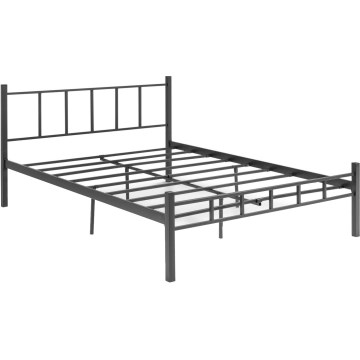 Metalni krevet za dve osobe ORMEL 120x200 cm, crni, nosivost 120 kg