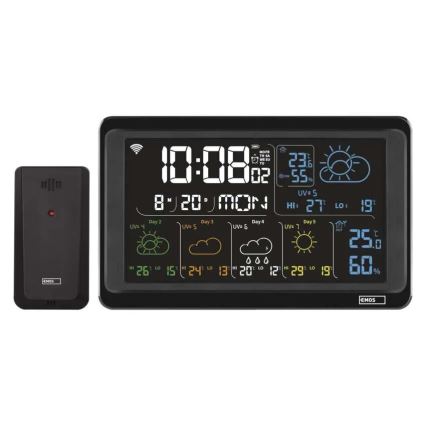 Meteorološka stanica sa LCD ekranom GoSmart 5/230V + 3xAAA Wi-Fi Tuya crno