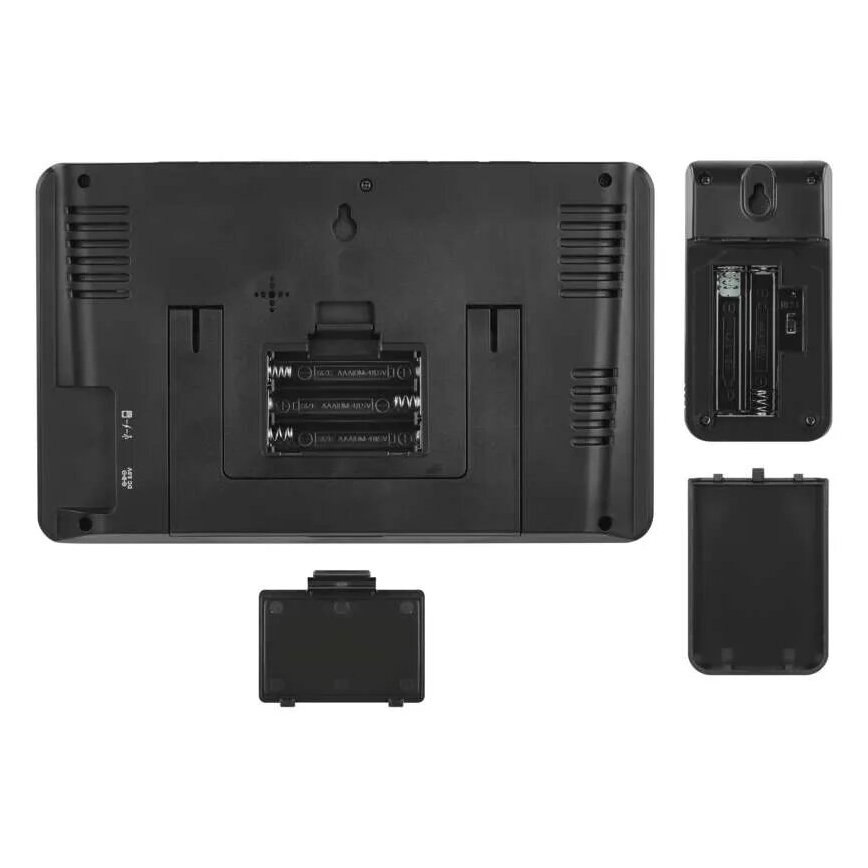 Meteorološka stanica sa LCD ekranom GoSmart 5/230V + 3xAAA Wi-Fi Tuya crno