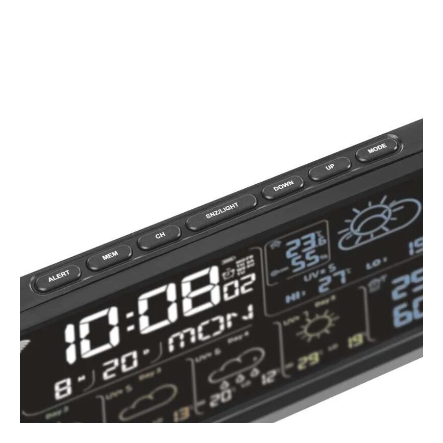 Meteorološka stanica sa LCD ekranom GoSmart 5/230V + 3xAAA Wi-Fi Tuya crno
