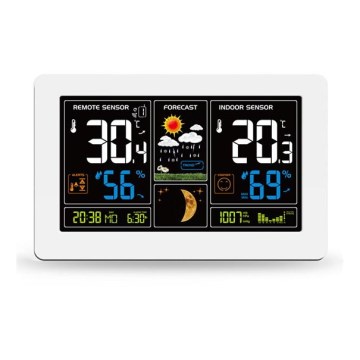 Meteostanica sa LCD ekranom, USB punjenje 2xAAA/5V + 2xAAA, bela