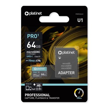 MicroSDXC kartica 64 GB U1 Pro 70 MB/s + SD adapter