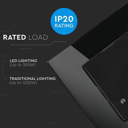 Mikrotalasni senzor pokreta 180° 300W/230V crno