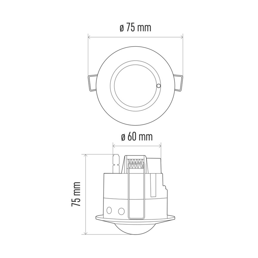 Mikrotalasni ugradni senzor pokreta za spušteni plafon MW B 360° 1200W/230V, beo