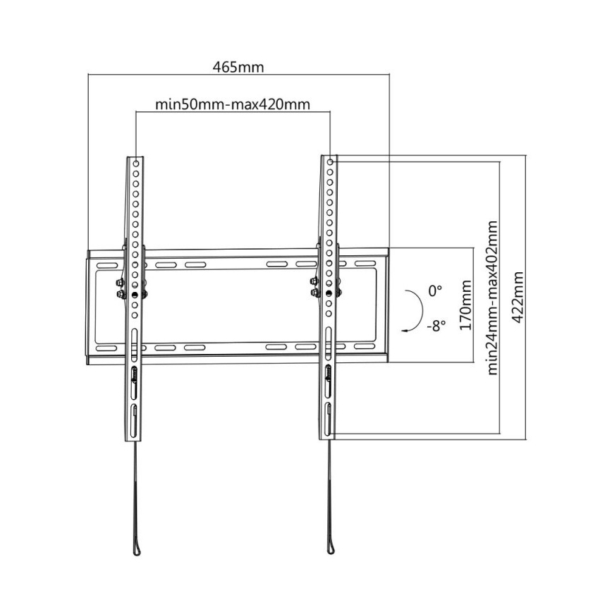 MK FLORIA MKF-20DN447 - Podesivi zidni nosač za TV 65" crno