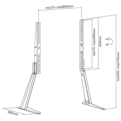 MK FLORIA MKF-21ST841 - Nagibni stalak za TV 32-70“ crno