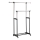 Mobilni metalni stalak za odeću 170x142 cm crno/sjajni krom