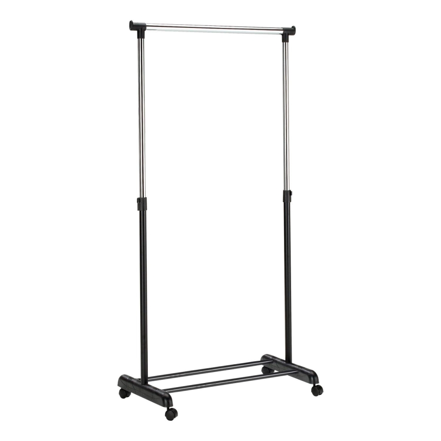 Mobilni metalni stalak za odeću 170x88 cm crno/sjajni krom