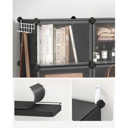 Modularna polica sa pregradama BOXIFY, crna
