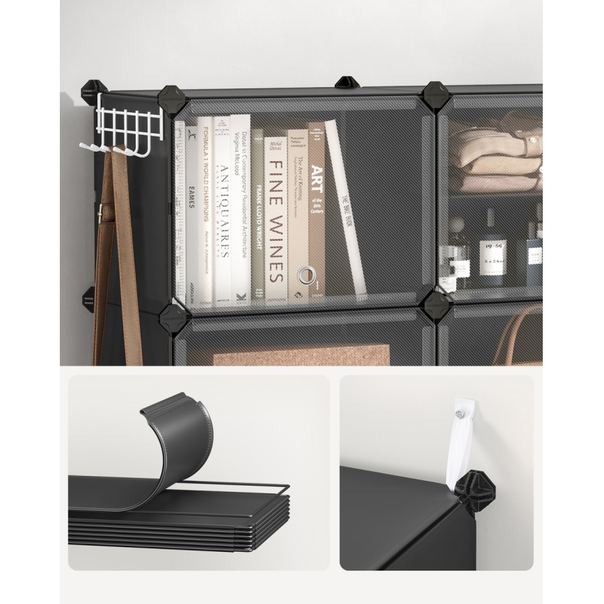 Modularna polica sa pregradama BOXIFY, crna