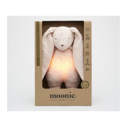 Moonie - Igračka za uspavljivanje sa melodijom i svetlom 2.0 zečić organic rose