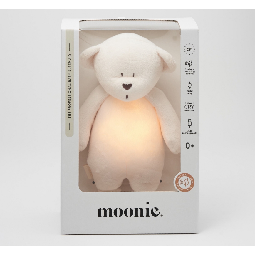 Moonie - Igračka za uspavljivanje sa melodijom i svetlom medvedić 2.0 cream