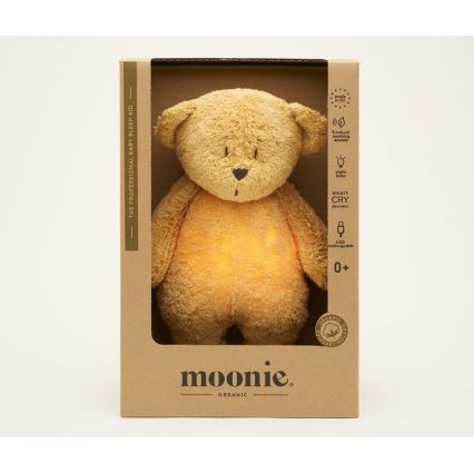 Moonie - Igračka za uspavljivanje sa melodijom i svetlom medvedić 2.0 organic honey