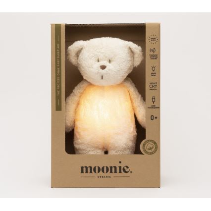 Moonie - Igračka za uspavljivanje sa melodijom i svetlom medvedić 2.0 organic polar