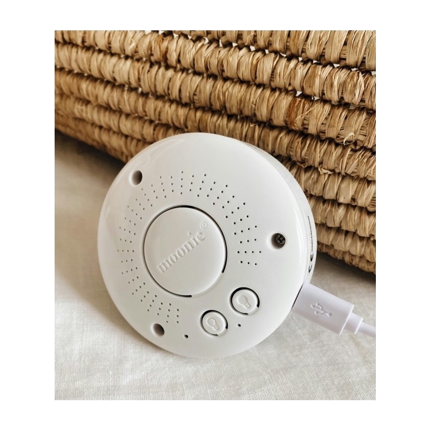 Moonie - Igračka za uspavljivanje sa melodijom i svetlom medvedić organic cappuccino natur