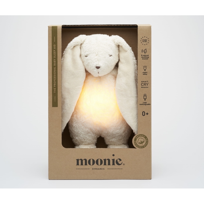 Moonie - Igračka za uspavljivanje sa melodijom i svetlom zečić 2.0 organic polar