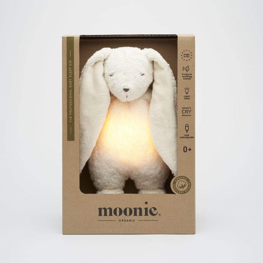 Moonie - Igračka za uspavljivanje sa melodijom i svetlom zečić organic polar natur