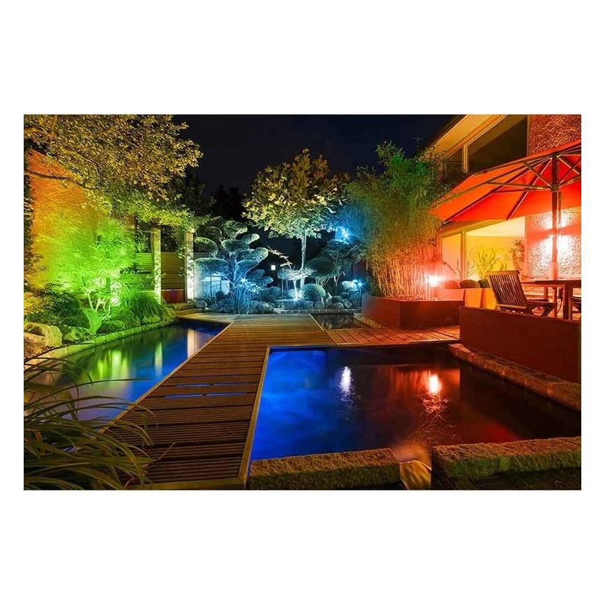 Müller-Licht - LED RGBW Prigušivi spoljni reflektor LED/10W/230V IP65 + Daljinski upravljač
