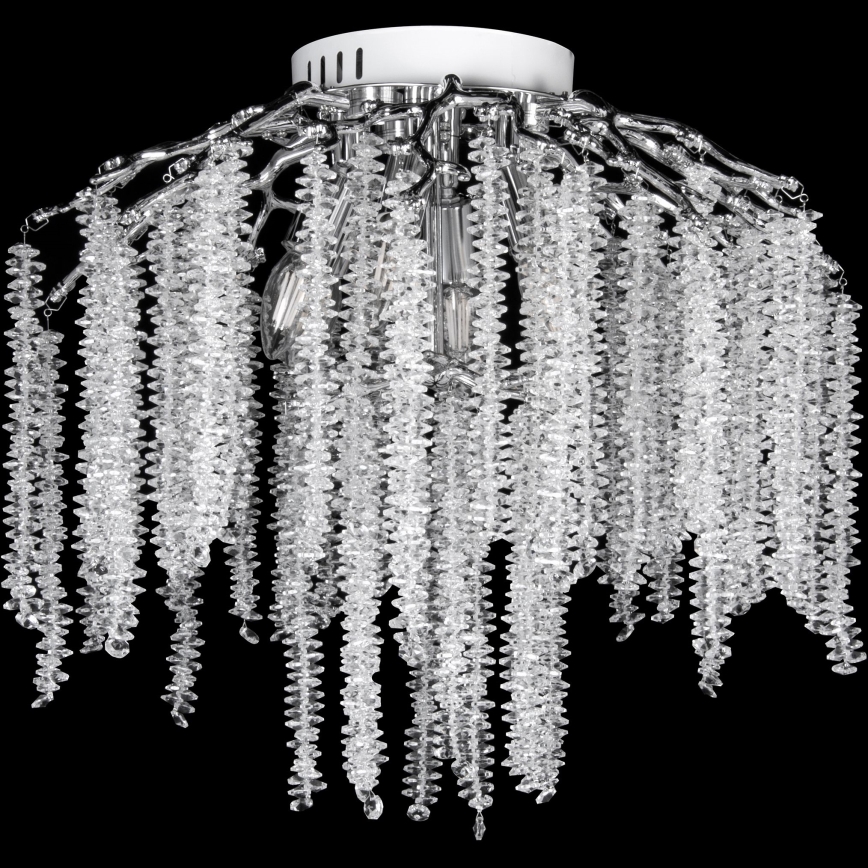 Nadgradni luster 6xE14/60W/230V + 3xLED/3W pr. 54 cm sjajni krom