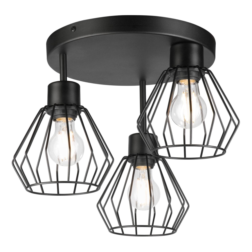 Nadgradni luster AUDREY 3xE27/60W/230V crno