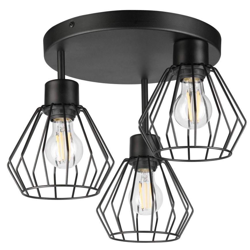 Nadgradni luster AUDREY 3xE27/60W/230V crno