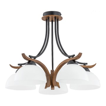 Nadgradni luster BAFIA 5xE27/15W/230V braon