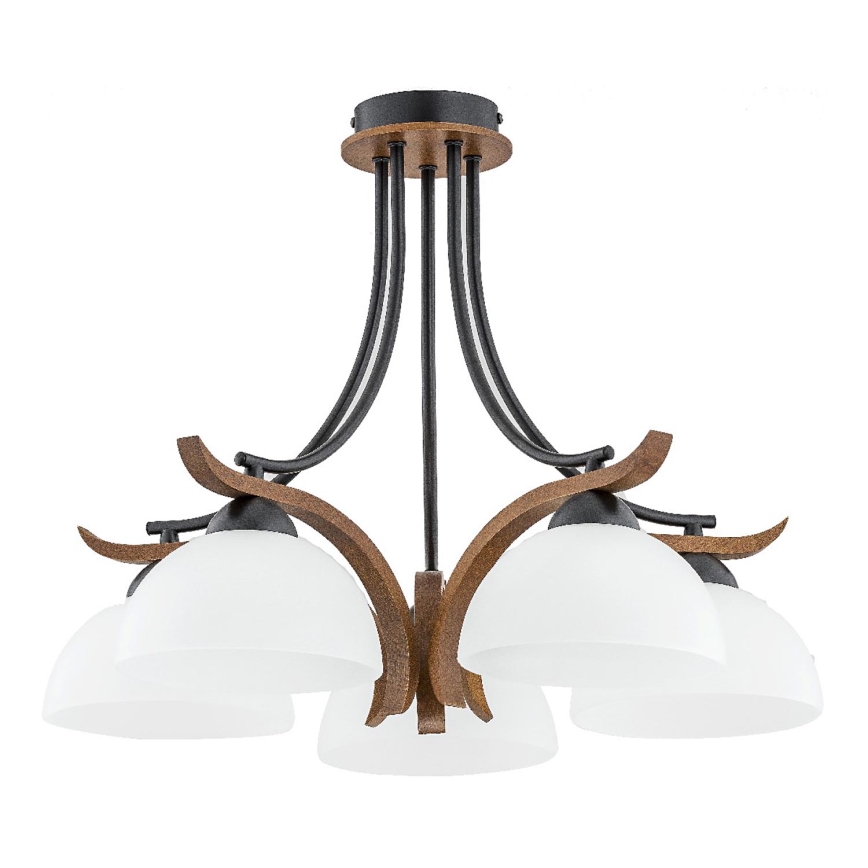 Nadgradni luster BAFIA 5xE27/15W/230V braon